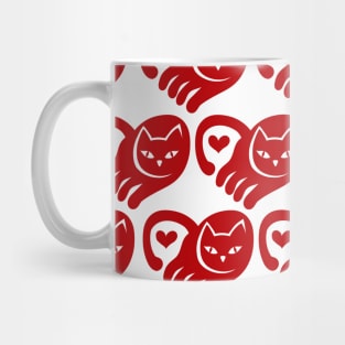RED CAT PATTERN Mug